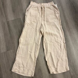 Anthropologie Cream linen Pants